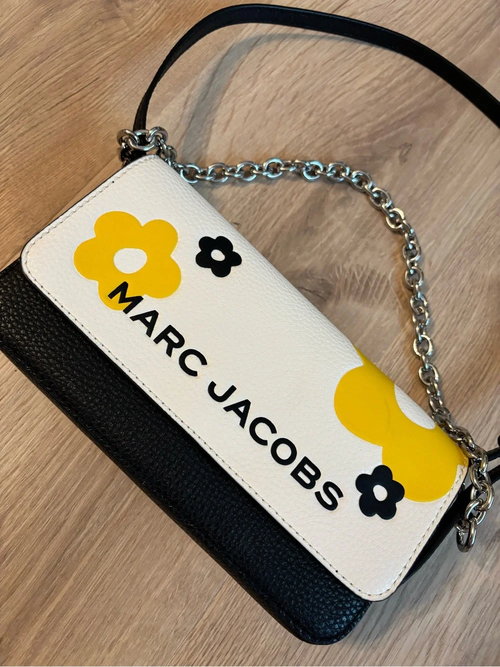 Marc Jacobs Black White and Yellow Floral Crossbody